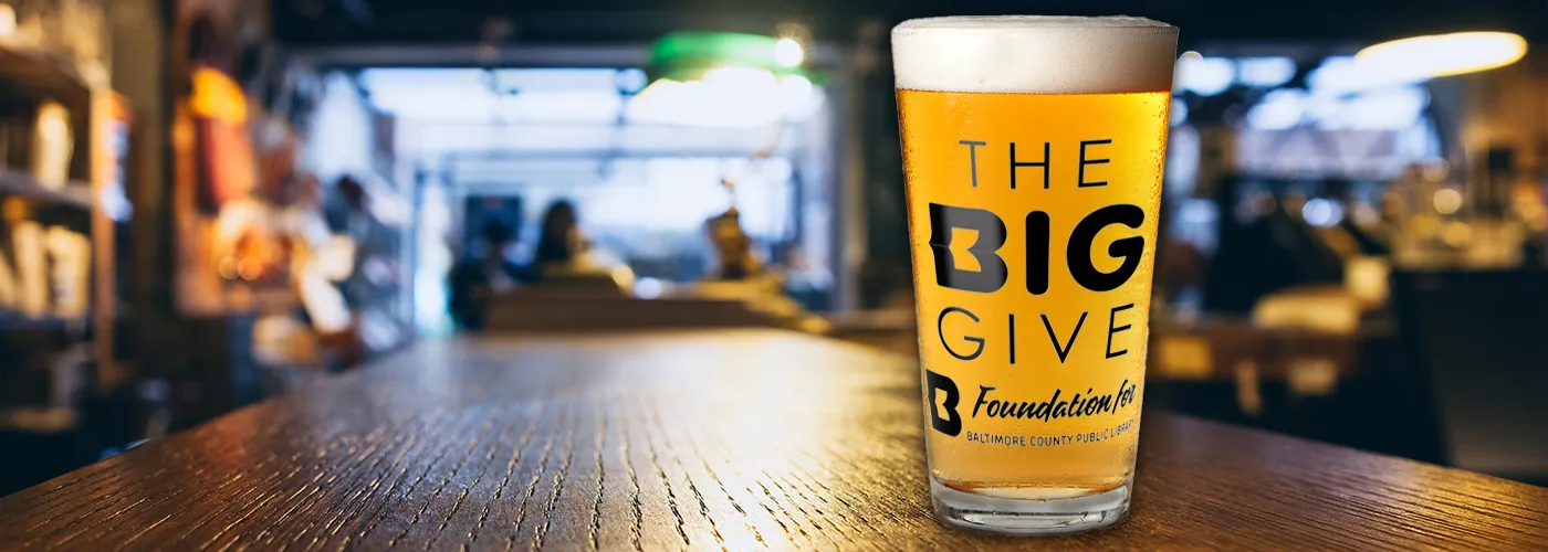 photo of a beer glass with The BIG Give logo